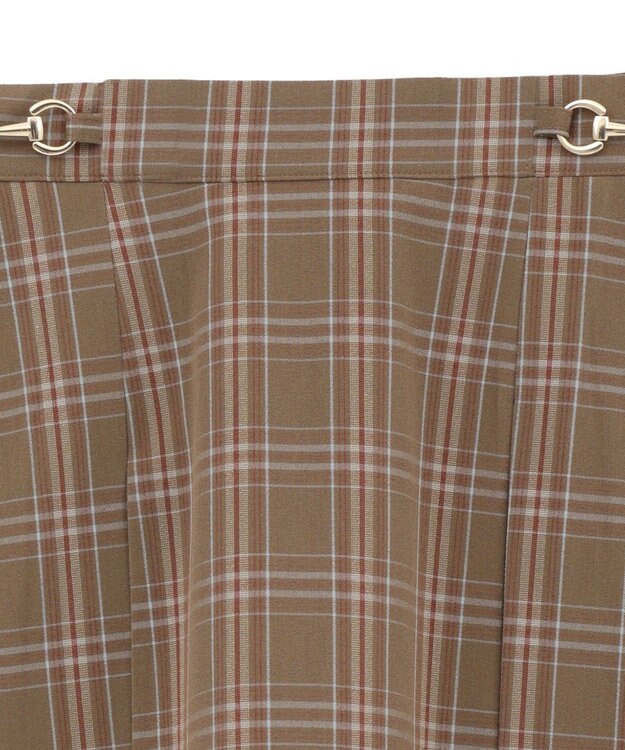 earth music&ecology 【セットアップ可】ビット付きミニスカート Check Brown