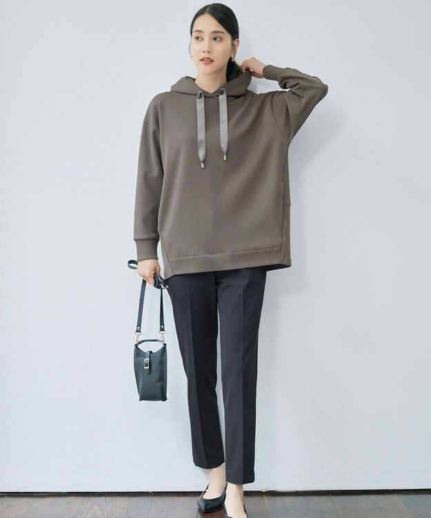 自由区 【WEB限定カラーあり・撥水加工・洗える】TRギャバテーパード パンツ ネイビー