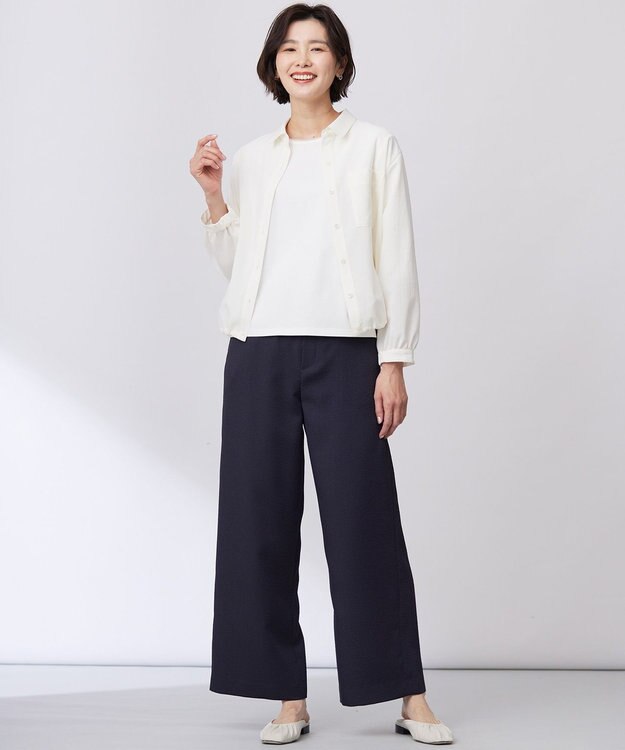 J.PRESS LADIES S 【洗える・接触冷感・防シワ・吸水速乾】BREEZE COOL シャツ ブラウス オフホワイト系