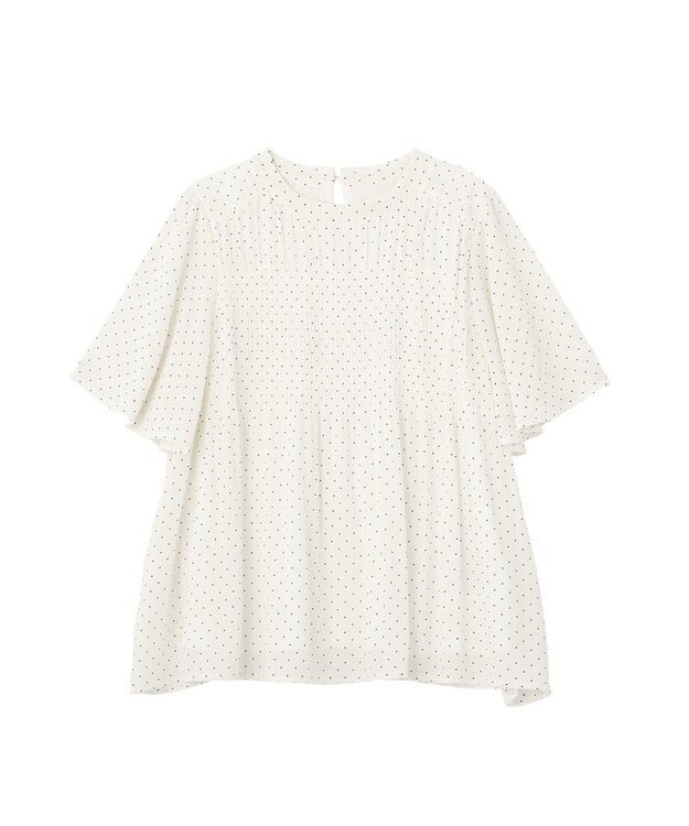 Green Parks マジョリカプリーツショートスリーブブラウス Dot