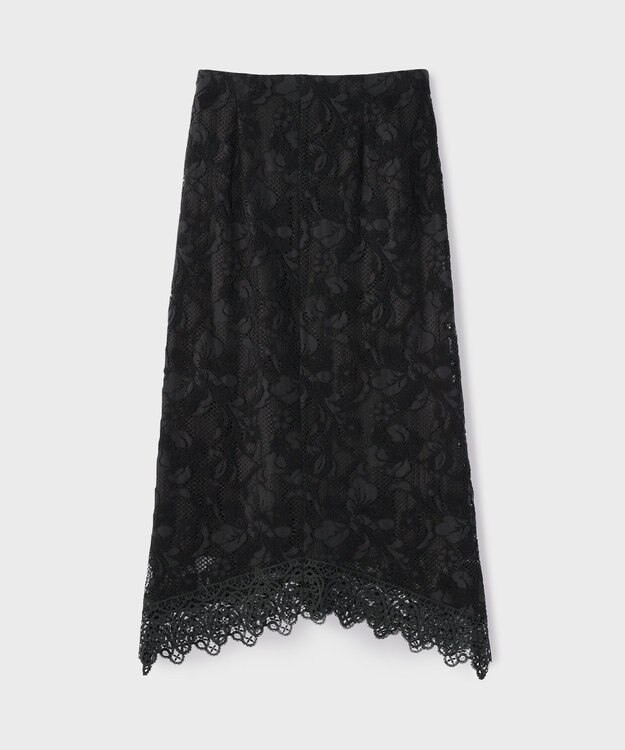 GRACE CONTINENTAL フロッキーレーススカート ブラック
