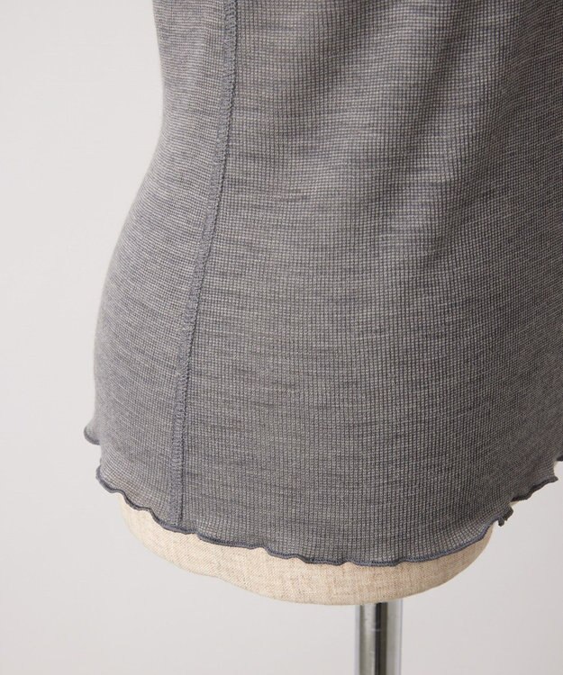 TOQUE 〈大草直子さんアドバイザー〉【天然素材】アルパカシルクリブ ロングT グレー