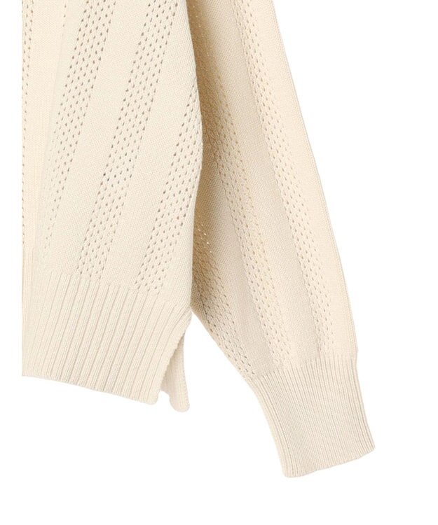 AMERICAN HOLIC ハーフＺＩＰ透かし編みカーディガン Ivory