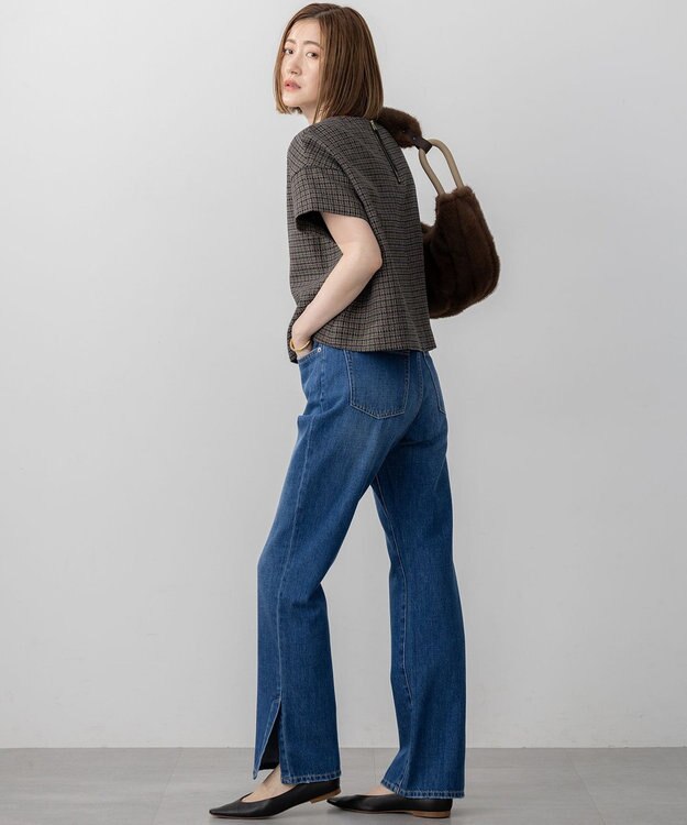 23区 S 【SLOW/一部店舗限定】スリット ストレート デニム ブルー系