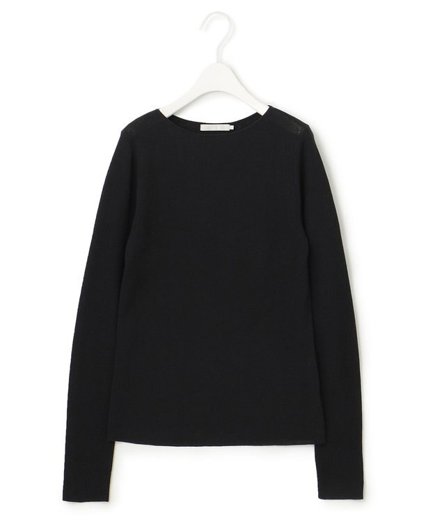 ICB 【洗える】 コットンアセテートシアー ニット ブラック系