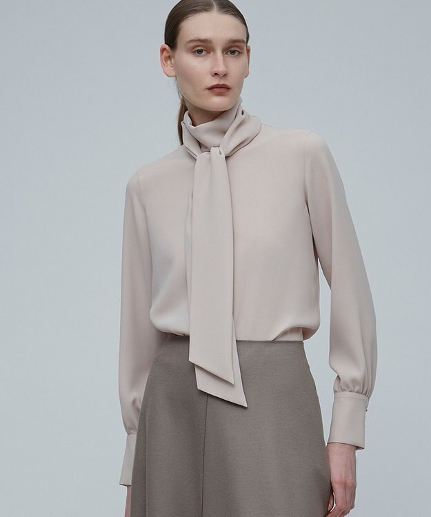 BEIGE， STOW / ボウタイブラウス Nude