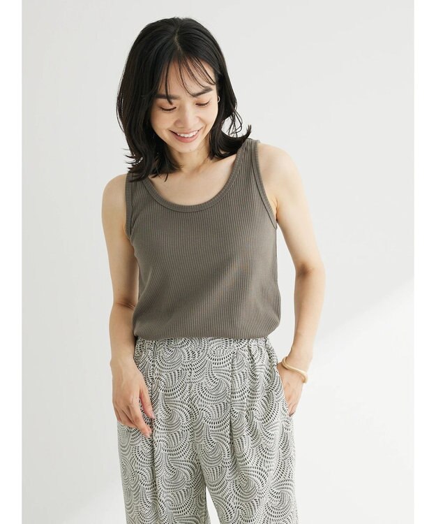 Green Parks カラーテレコタンク２ Brown