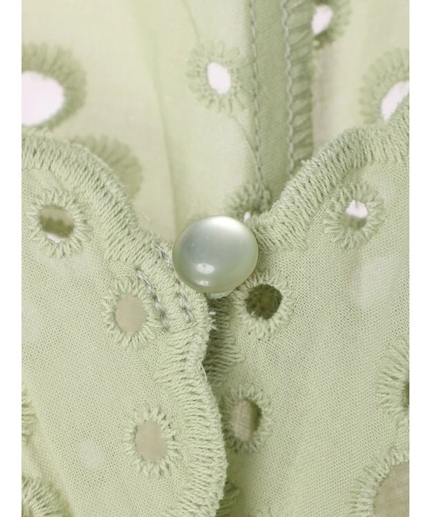 earth music&ecology コットンレースＶネックブラウス Off White