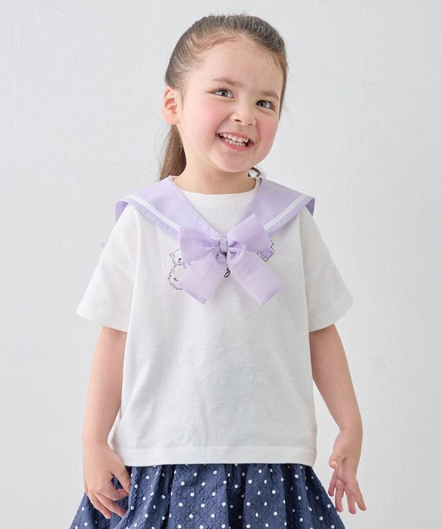 ANY KIDS 【綿100%/接触冷感】ひんやり 2WAY セーラーTシャツ オフホワイト