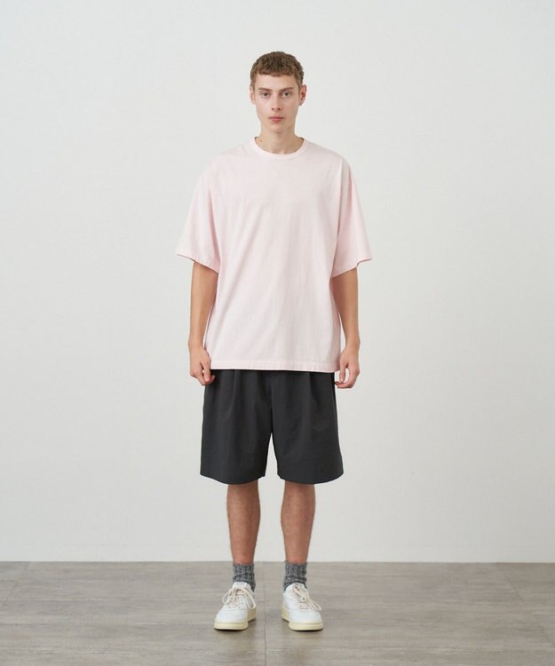 ATON NATURAL DYED NUBUCK | クルーネックTシャツ - UNISEX PINK