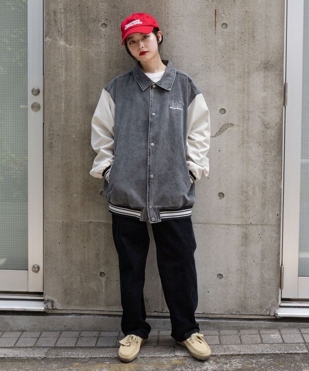 WEGO 【ユニセックス着用ITEM/MLサイズ展開】デニムスタジャン デニムブラックソノタ