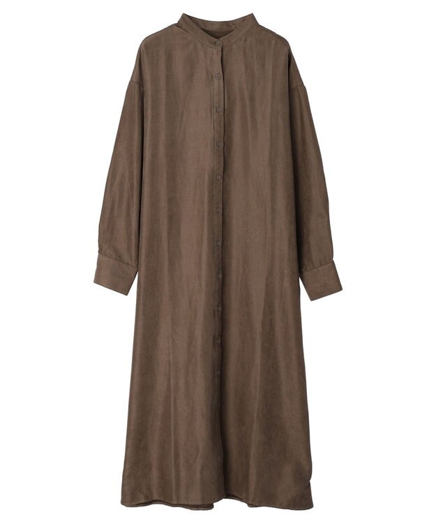 Green Parks マイクロピケシャツワンピース Camel