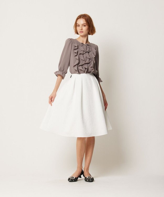 TOCCA 【消臭・洗える】PROMISE RIBBON FRILL ブラウス モカ系