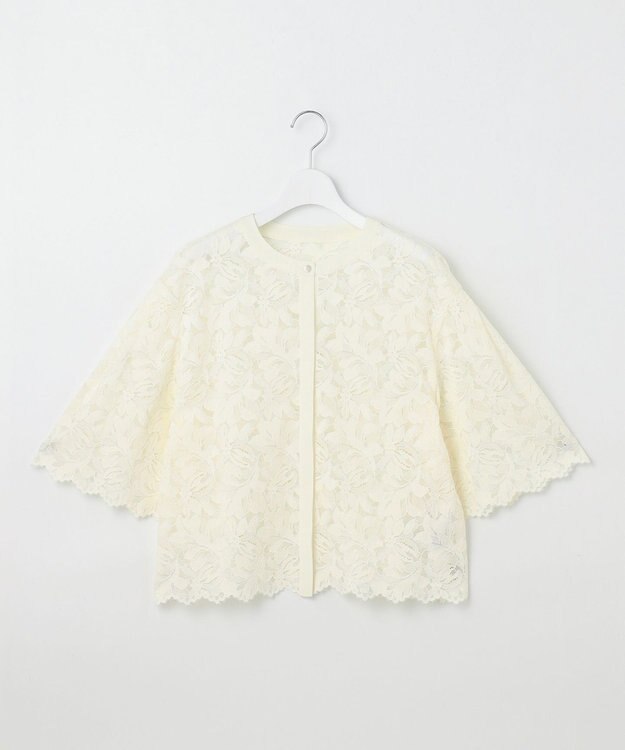 自由区 S 【洗える】フルールコードレース ブラウス エクリュ