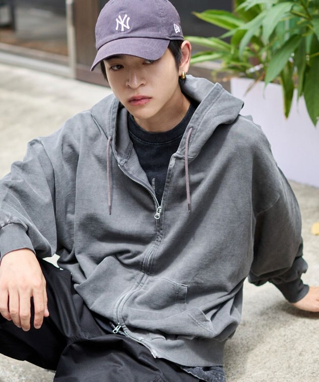 WEGO 【ユニセックス着用ITEM/MLサイズ展開】バルーンBIGダブルZIPパーカー ブラックその他