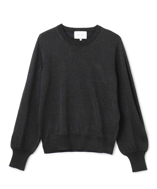BEIGE， 【S-size】JUSSIEU / ラメ プルオーバーニット Black