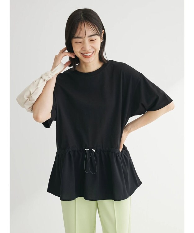 Green Parks ドロスト切替えドッキングカットプルオーバー Black