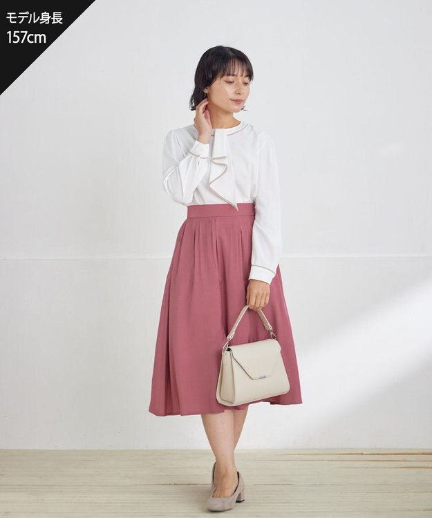 Tiaclasse L パニエ付きフレアスカート ピンク