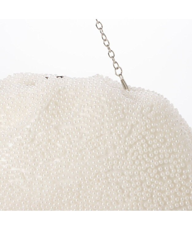 UNBILLION カシュカシュ cachecache / パール調ビーズ口金バッグ ホワイト