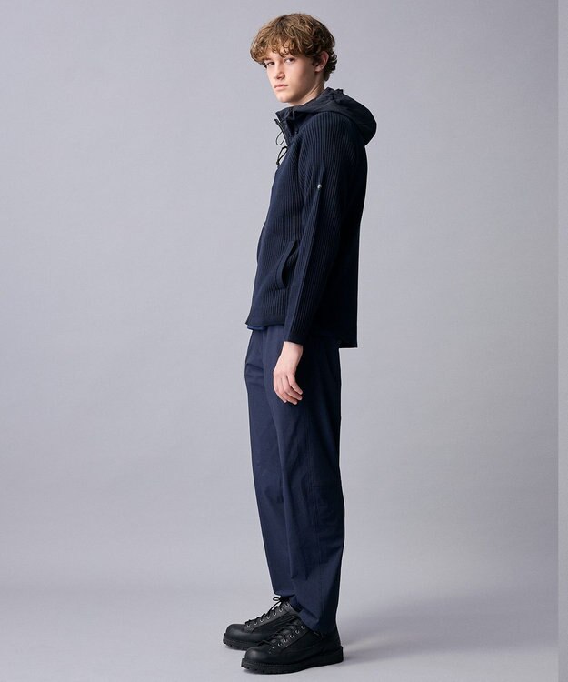 JOSEPH ABBOUD MOUNTAIN 【ストレッチ/5ポケット/ECO撥水/ソフト】ハイパワーシャンブレーピケストレッチ パンツ ネイビー系