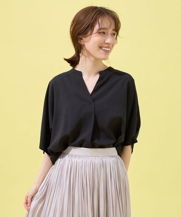 ANY L タックスリーブブラウス ブラック