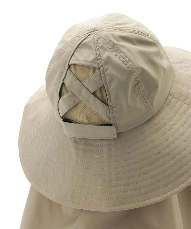 MOONBAT 【遮光100％/UVカット100％】フワクール (Fuwacool)  日差しを完全遮断バッククロスハット　遮光100　UV100 ベージュ