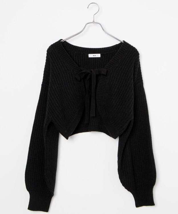 WEGO リボンニットボレロ ブラック