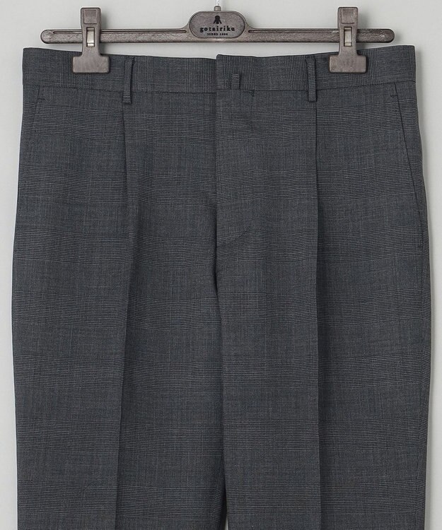 GOTAIRIKU ロングセラー【洗える/折り目加工/シワになりにくい/ウエストアジャスター】ウォッシャブル サマーウール100％パンツ_限定色(1タック)23年モデル グレー系4
