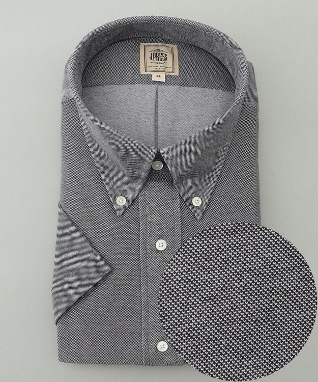 J.PRESS MEN 【KING SIZE】【夏に嬉しい高機能】カノコインレイパッチポケット シャツ/B.D ライトグレー系