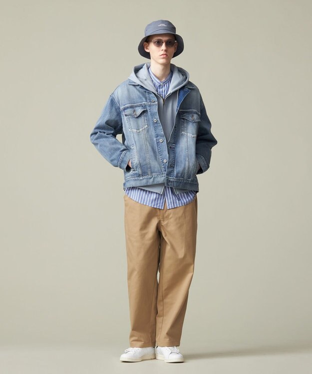 J.PRESS YORK STREET 【UNISEX】裏毛フルジップパーカー ブルー系