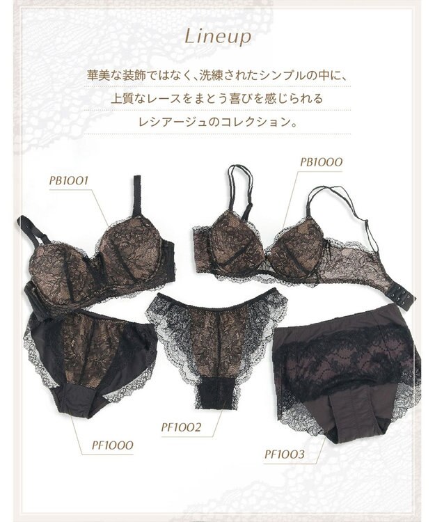 Wing Wing Lesiage 【1000シリーズ】 3/4カップブラ PB1000 ウイング／ワコール ブラック