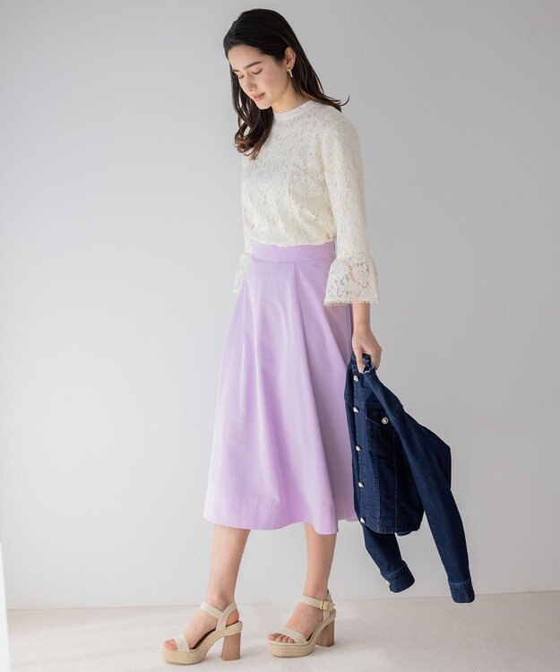 組曲 L 【23SS】ラッセルフラワーレースブラウス アイボリー系