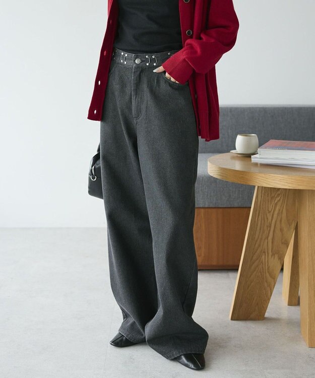 CRAFT STANDARD BOUTIQUE ホックワイドパンツ Black