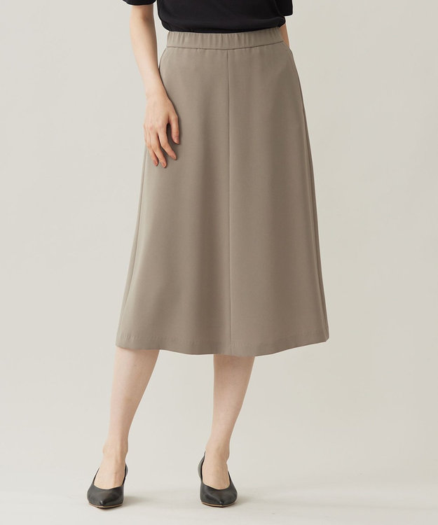 自由区 L 【19号サイズまで展開・セットアップ対応】トリアセダブルクロスフレア スカート モカ