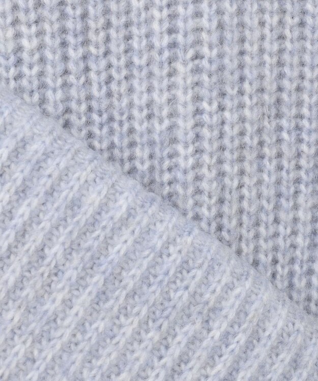 ANY SIS 【洗える】袖ケーブルショート ニット ライトブルー