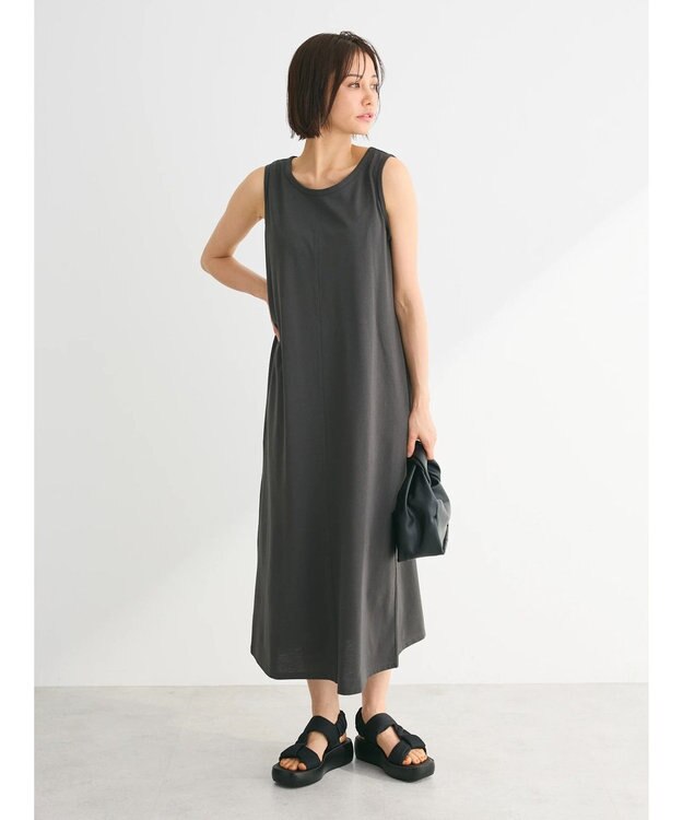 Green Parks ＳＥＴ２点　メッシュ＋ノースリーブワンピース Off White