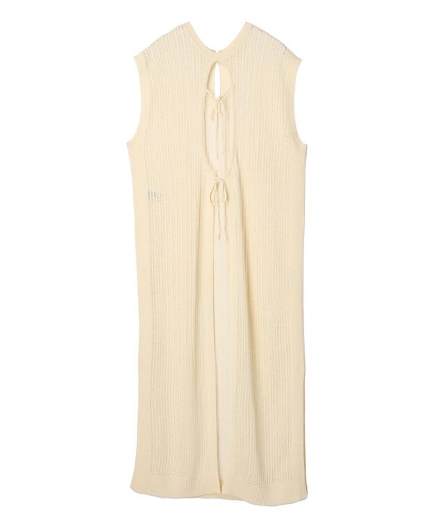 Green Parks 前後２Ｗａｙ　透かし柄ニットワンピース Ivory