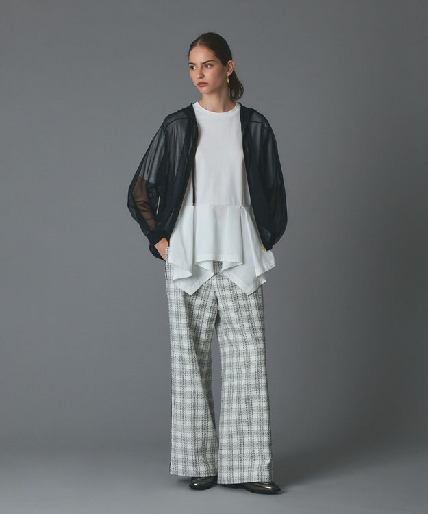 GRACE CONTINENTAL ペプラムカットトップ ホワイト