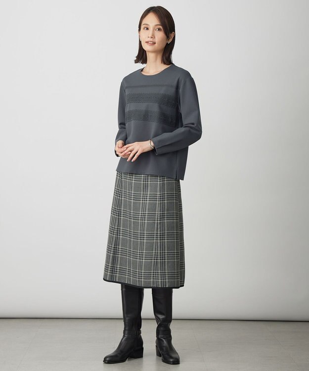 J.PRESS LADIES S アモーレポンチ レース カットソー スレート系