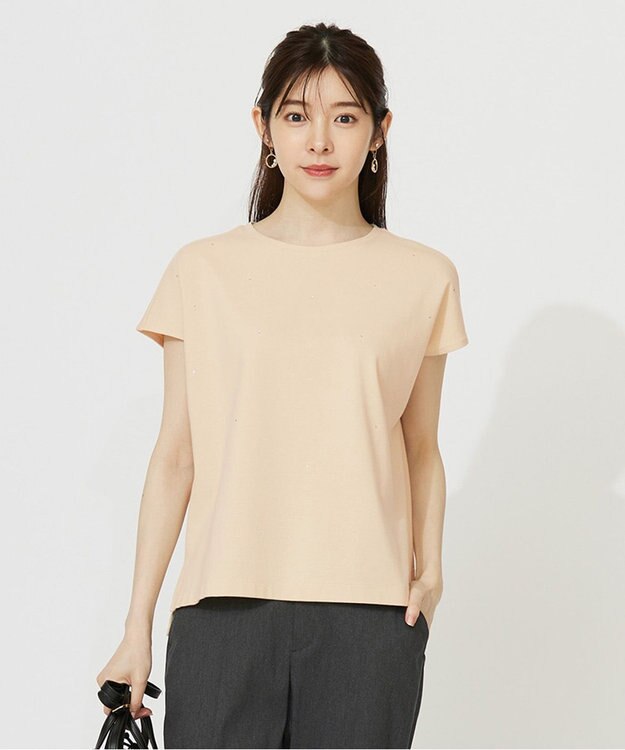 ANY SIS 【洗える】ビジュー付き カットソー イエロー