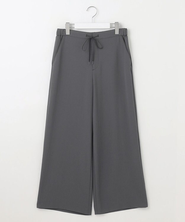 J.PRESS LADIES L 【洗える・吸水速乾・接触冷感・セットアップ対応】Light ジョーゼット ワイド パンツ スレート系