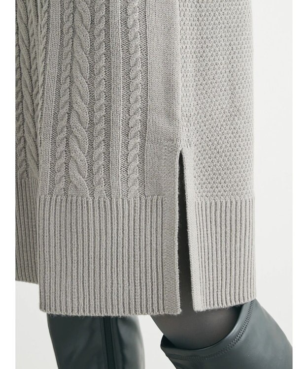 Green Parks ケーブルニットミニワンピース Gray