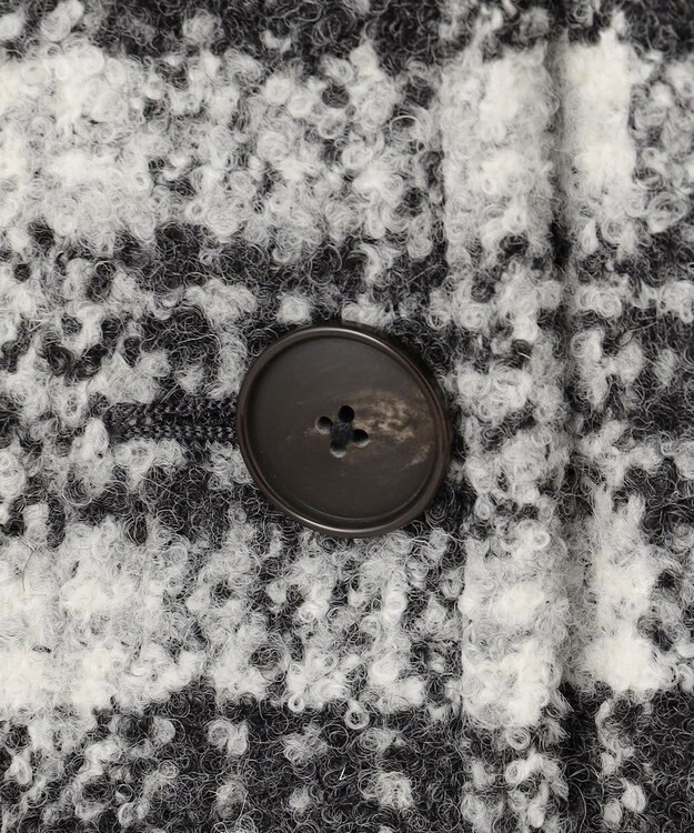 自由区 S BALLIループミルドチェック コート グレー×オフ