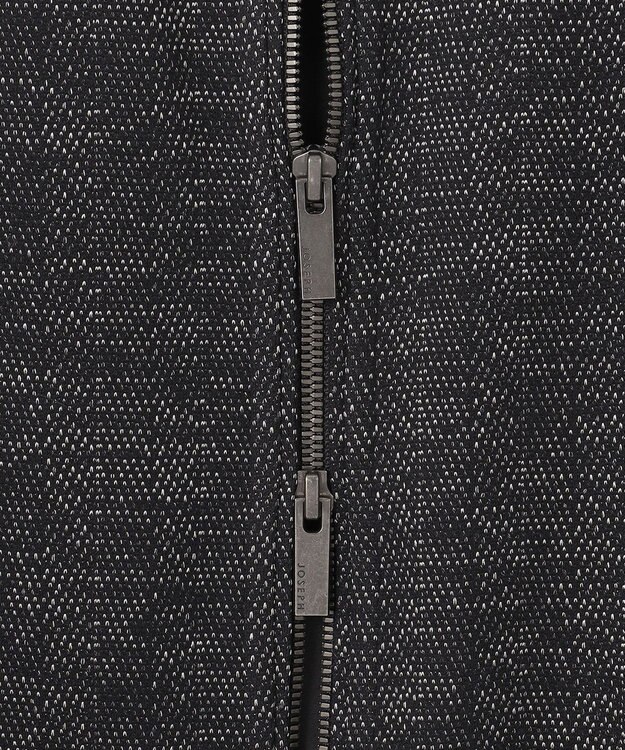 JOSEPH HOMME 【LEON 掲載】ブライトヘザージャージー レザーブロッキングブルゾン ブラック系