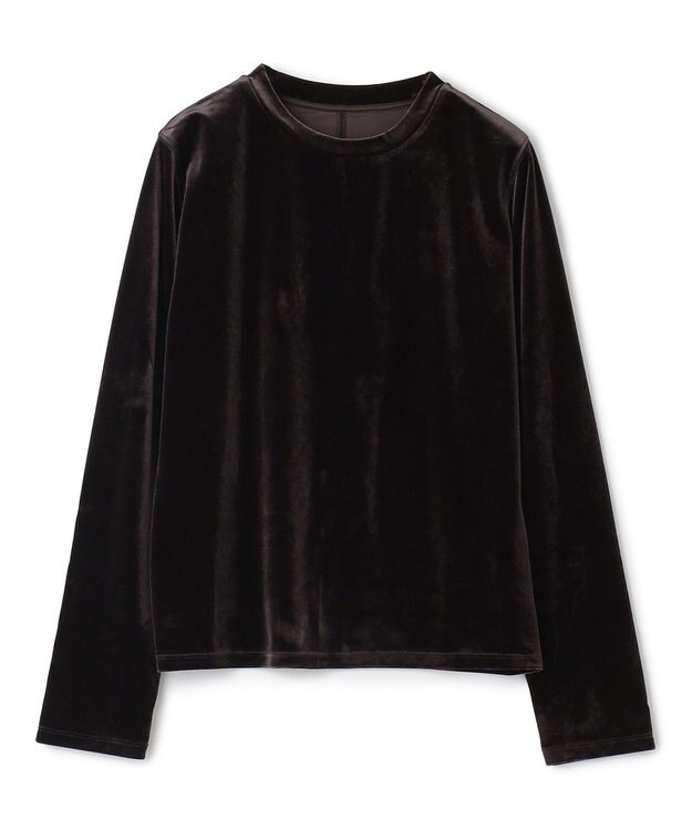 UNFILO ストレッチ ベロアロンT ダークブラウン