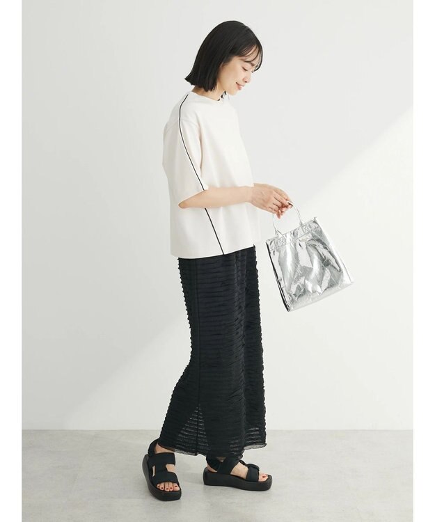 Green Parks ライン使いポンチカットプルオーバー Off White