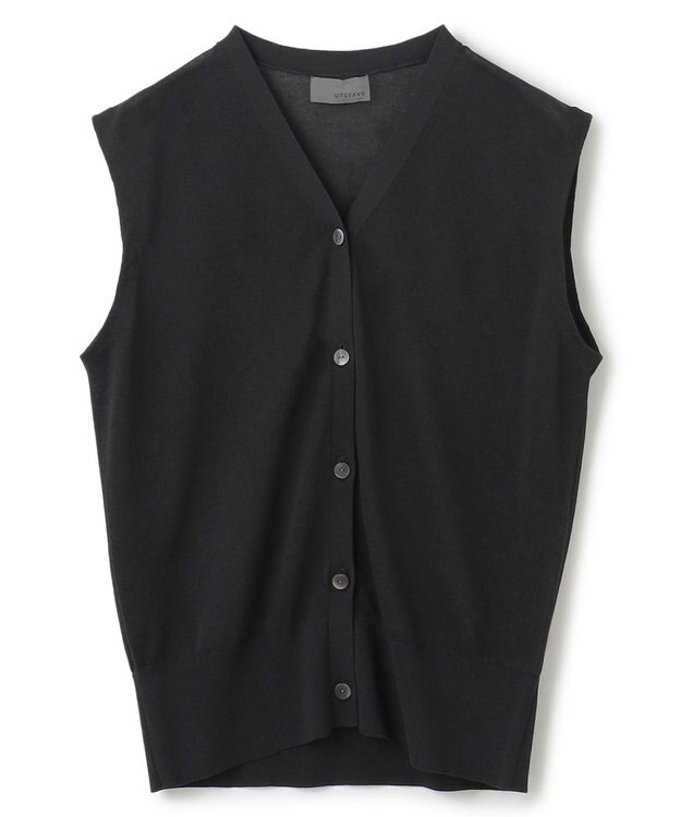 uncrave シアーニット ノースリーブベスト ブラック