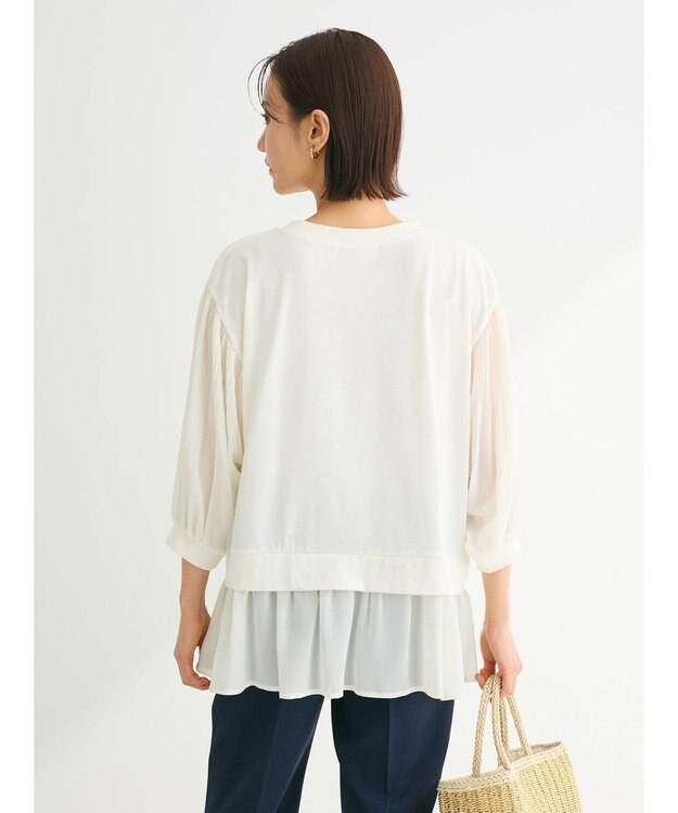 Green Parks 消しプリーツドッキングカットチュニック Ecru