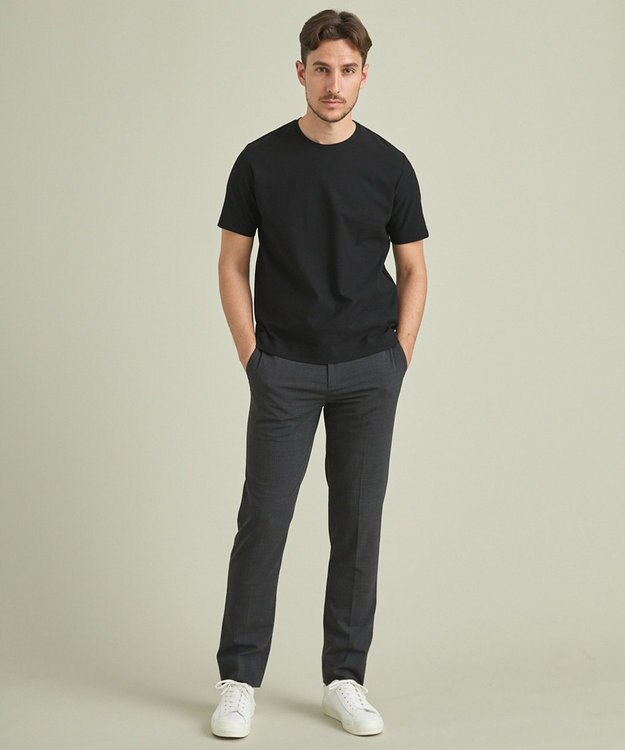 GOTAIRIKU 仕事で着られるTシャツ【サラサラ/よれにくい/透けにくい】キレイめ 鹿の子 ビズTシャツ ブラック系