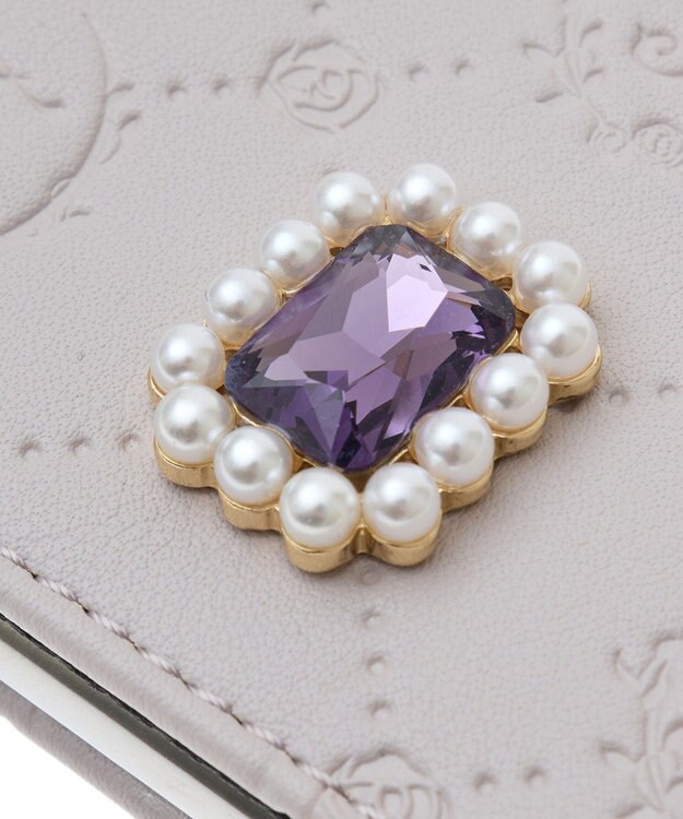 Maison de FLEUR パールビジューモノグラムカードケース Lavender